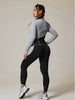 Women'S High-Neck Color-Block Workout Set