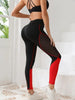 Women's High-Waisted Yoga Leggings with Mesh Panels