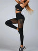 Women'S High-Waist Yoga Pants with Contrast Mesh Panels