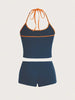 Y2K Summer Sports Color Block Letter Embroidery