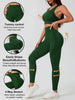 2pcs Women'S Athletic Wear Set - Solid Color High-Stretch Knit Fabric