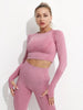 3pcs mint pink Seamless Yoga & Gym Set for Women
