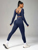 Sports Yoga Set Features a Top with Back Cross Pockets