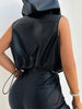 Fashionable And Casual Sleeveless Women'S Zip-Up Jacket