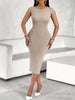Women's Elegant Ribbed Knit Bodycon Dress