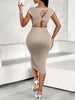 Women's Elegant Ribbed Knit Bodycon Dress