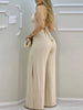New European and American Women's Sexy Beige High-End V-Neck