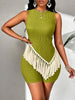 1pc Elegant Textured Polyester Sleeveless Top