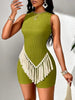 1pc Elegant Textured Polyester Sleeveless Top