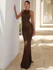 Backless Bodycon Halter Neck Maxi Dress