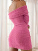 Off Shoulder Long Sleeve Dress