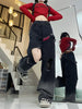 Women's High-Waisted Distressed Straight-Leg Jeans