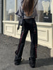 Women's Casual Straight Leg Jeans with Star Detail