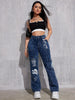 Carnaval Y2k Skull &amp; Star & Letter Pattern Cargo Jeans,