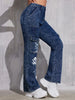 Carnaval Y2k Skull &amp; Star & Letter Pattern Cargo Jeans,