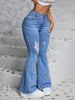 Women's Flare Leg Jeans with Heart Patch Details