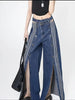 Women'S High-Waisted Wide-Leg Denim Jeans