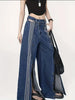 Women'S High-Waisted Wide-Leg Denim Jeans