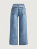 Women's Light Blue Jeans with Red Cherry Floral