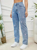 Women's Street Style Hand-Embroidered Heart Wide-Leg Pants