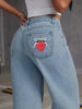 25AW+ Bowknot/Embroidery Strawberry Embroidered Denim Jeans