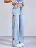 Women'S Embroidered Floral Denim Jeans