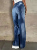 Elegant Distressed Wide-Leg Jeans for Women