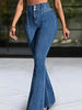Women'S High-Waisted Stretchy Fashionable Versatile Flared Long Pants