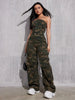 Women'S Camo Jumpsuit, Casual Denim Overalls with Button Details