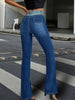 Women's High-Waisted Patchwork Color Block Flare Jeans