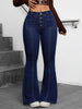 Preppy Style High Waist Denim Flare Jeans for Women