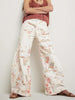 Women's High Waist Stretch Floral Denim Jeans