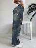 Women'S High-Waisted Cartoon Bear Print Faux Denim
