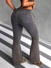 Women'S High-Waisted Stretch Flare Jeans with Drawstring Detail