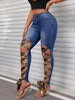 Leopard Print Lace-Up Skinny Jeans