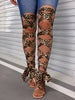 Leopard Print Lace-Up Skinny Jeans