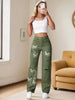 Women'S High-Waist Straight Leg Jeans with Butterfly Print and Distressed Details