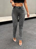 New Fashion Small Ripped Peach Hip High Stretch Women's Jeans