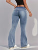 High-Waisted Stretchy Slim-Fit Women'S Jeans with Retro Flared Sides And Zipper.