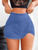 Elegant High-Waist Slimming Denim Skirt Shorts