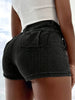 Women'S Stretch Denim Mini Skirt - Asymmetrical Half-Foot Shorts
