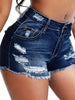Women'S High-Stretch Ripped Denim Shorts
