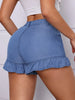 Women'S Elegant Blue Washed Denim Shorts