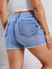 Women's Stretch Denim Shorts with Star Embroidery
