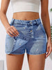 Women'S Casual Summer Denim Shorts with Floral Pattern