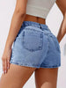 Women'S Casual Summer Denim Shorts with Floral Pattern