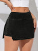 Women'S Elegant Blue Denim Skort - Mid-Rise