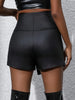 Women'S Denim Shorts with Elastic Coating Studded Embellishment
