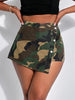 Women's High-Waisted Camo Denim Skirt Shorts