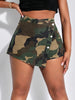 Women's High-Waisted Camo Denim Skirt Shorts